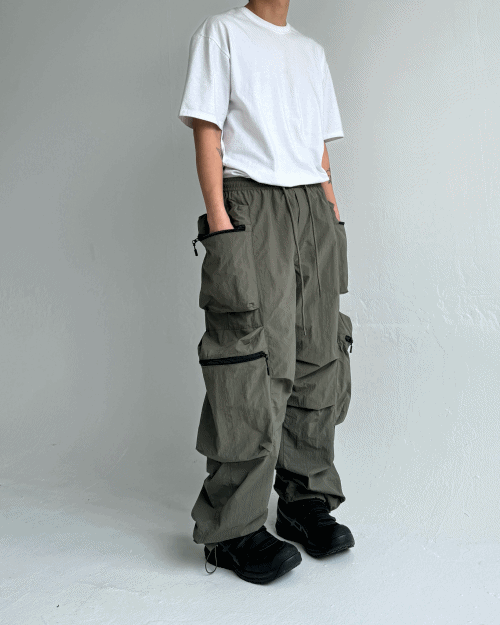 multi pocket nylon pants (3colors)