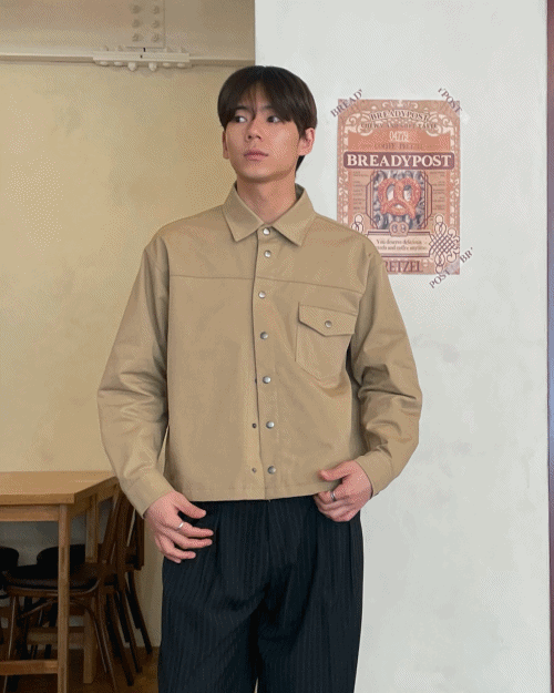 pocket cotton short jacket (2colors